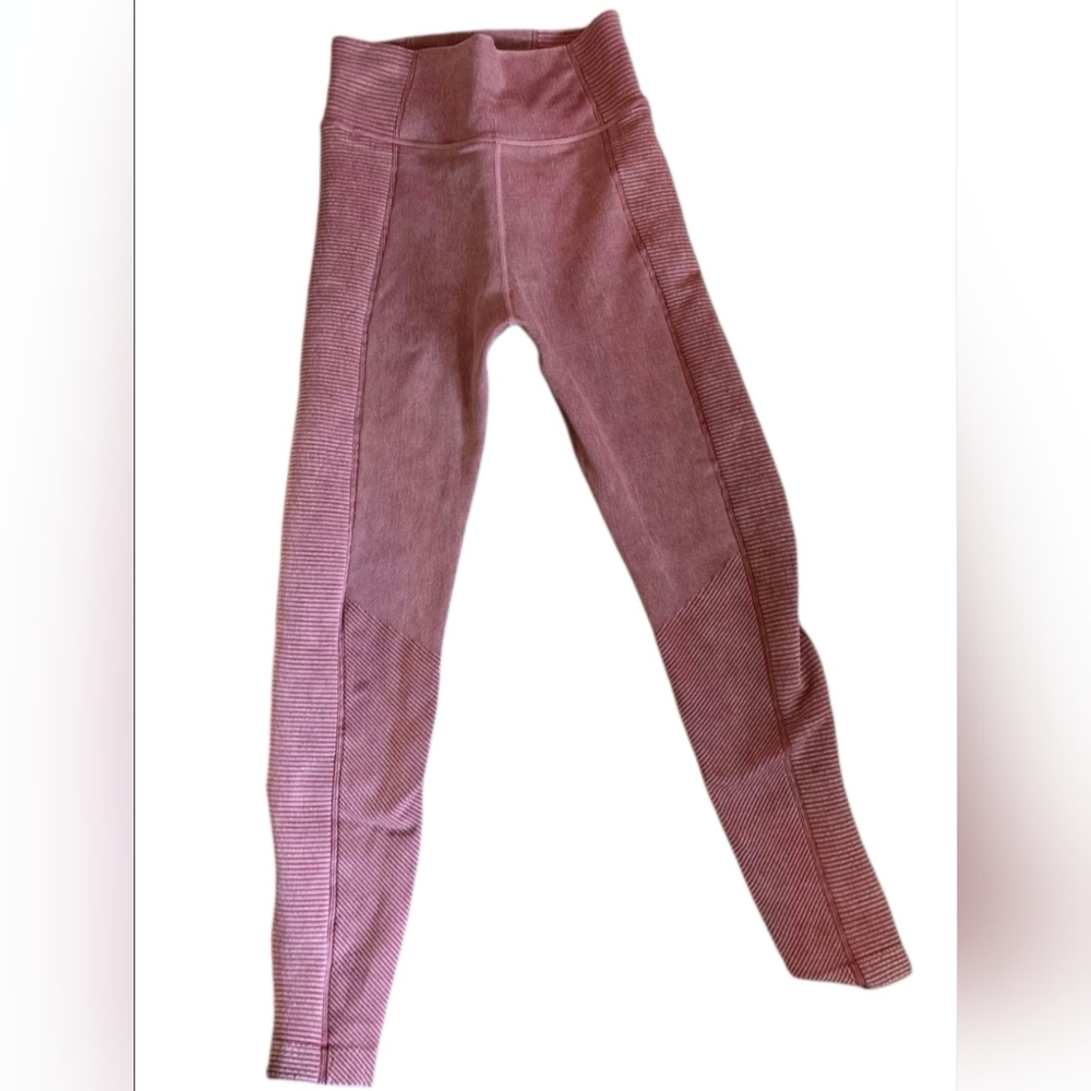 🔥 Aerie Womens Striped Pink Leggings Sz Xs- Color Terracotta